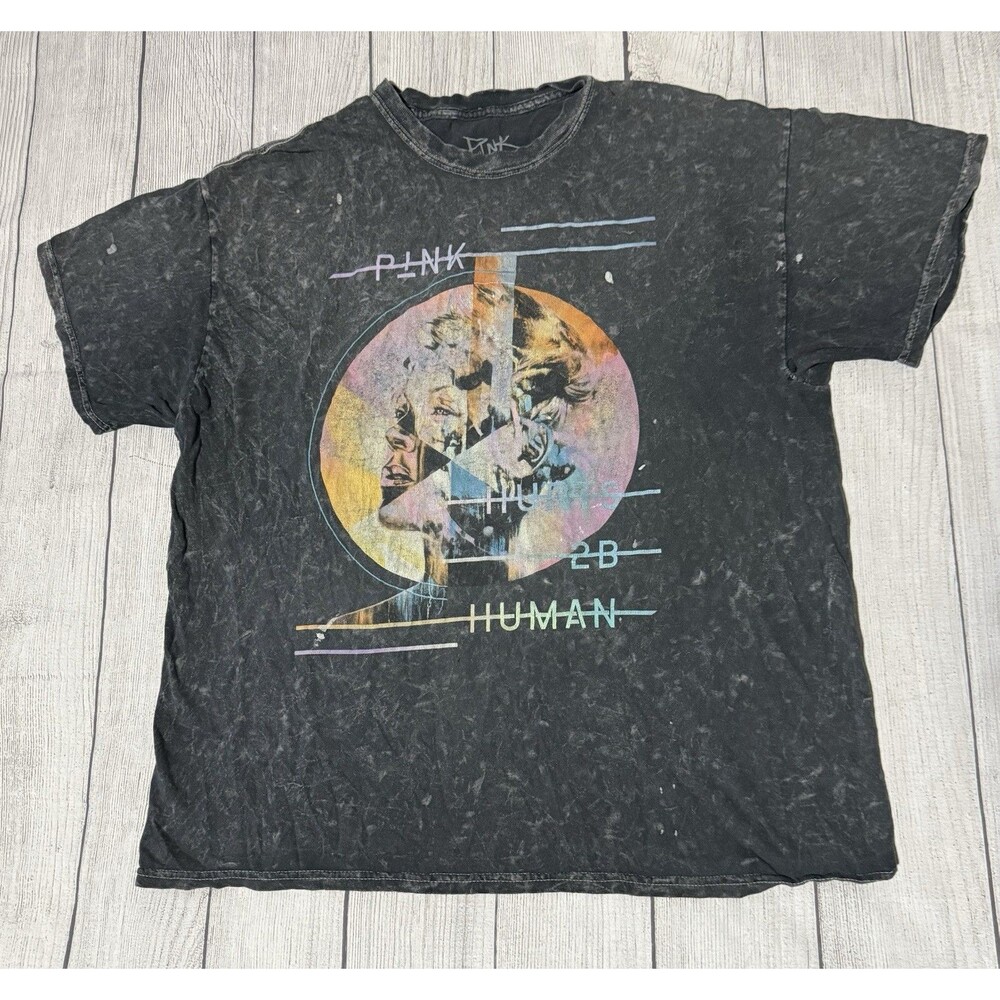 Pink Hurts 2B Human Beautiful Trama Tour Graphic T Shirt Size XL Defects